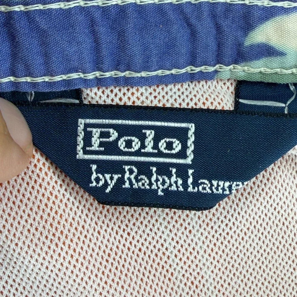 Polo Ralph Lauren Mens Orange Cargo Swim Trunks Board Shorts Mesh Lined Size M
